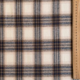 Cotton fabric YARN DYED BRUSHED Check Tim beige