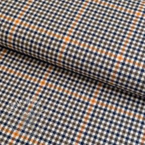 Cotton fabric YARN DYED BRUSHED Check Mike ecru