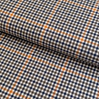 Cotton fabric YARN DYED BRUSHED Check Mike ecru