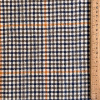 Cotton fabric YARN DYED BRUSHED Check Mike ecru