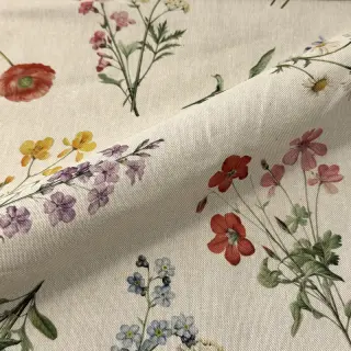Decoration fabric Linenlook Delicate Floral Field digital print