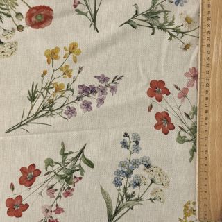 Decoration fabric Linenlook Delicate Floral Field digital print