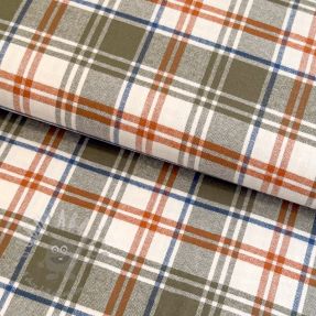 Cotton fabric YARN DYED BRUSHED Check Mia olive