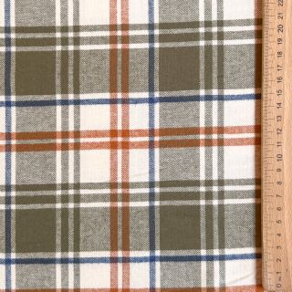 Cotton fabric YARN DYED BRUSHED Check Mia olive