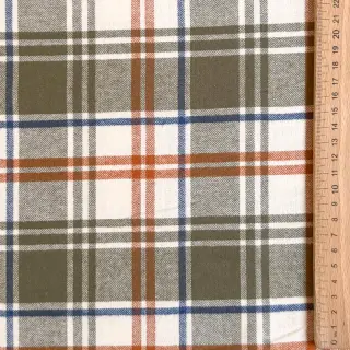 Cotton fabric YARN DYED BRUSHED Check Mia olive