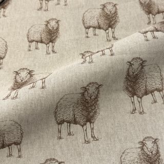 Decoration fabric Linenlook Pen Drawing Sheep digital print