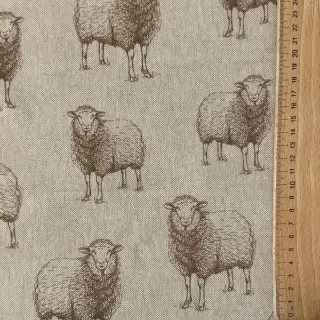 Decoration fabric Linenlook Pen Drawing Sheep digital print
