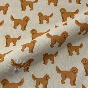Decoration fabric Linenlook Labradoodle Dog Love digital print
