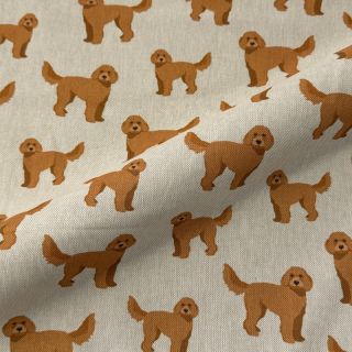 Decoration fabric Linenlook Labradoodle Dog Love digital print