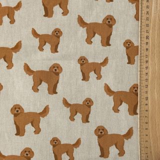 Decoration fabric Linenlook Labradoodle Dog Love digital print