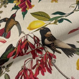 Decoration fabric Linenlook Lemon Tropic Artisan digital print