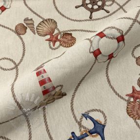 Decoration fabric Linenlook Maritime Rope Mix digital print