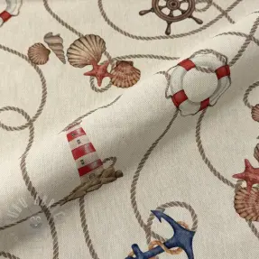 Decoration fabric Linenlook Maritime Rope Mix digital print