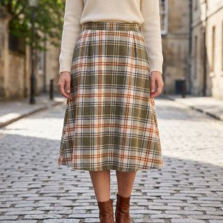 Cotton fabric YARN DYED BRUSHED Check Mia olive