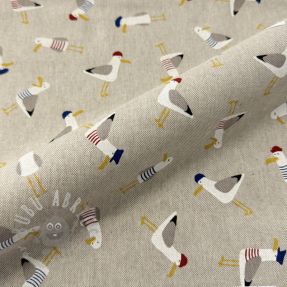 Decoration fabric Linenlook premium Seagull dress up