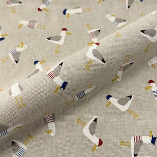 Decoration fabric Linenlook premium Seagull dress up