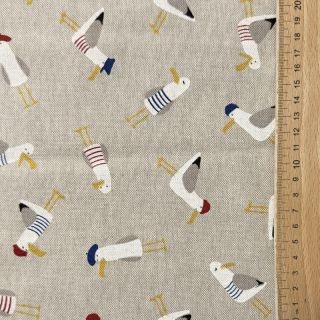 Decoration fabric Linenlook premium Seagull dress up