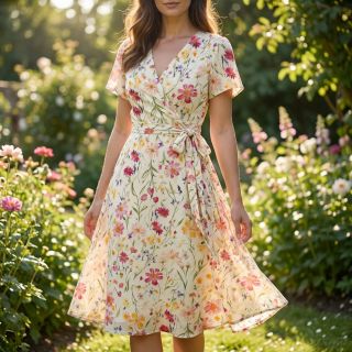 Viscose RADIANCE Flowers Rubie digital print