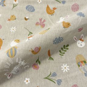 Decoration fabric Linenlook premium Easter Doodle Icon