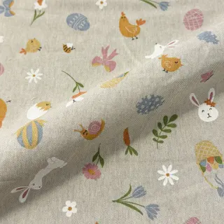 Decoration fabric Linenlook premium Easter Doodle Icon
