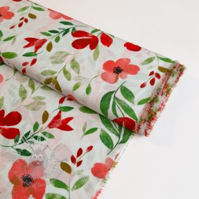 Viscose RADIANCE Flowers Conie red digital print