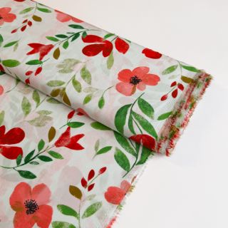 Viscose RADIANCE Flowers Conie red digital print