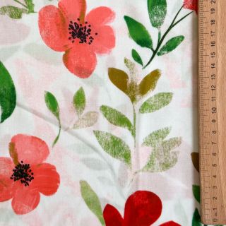 Viscose RADIANCE Flowers Conie red digital print