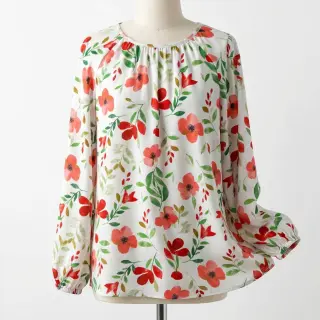 Viscose RADIANCE Flowers Conie red digital print