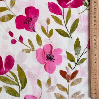 Viscose RADIANCE Flowers Conie pink digital print