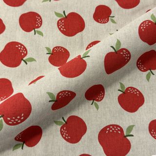Decoration fabric Linenlook premium Apple Happy Joy