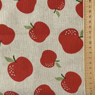 Decoration fabric Linenlook premium Apple Happy Joy