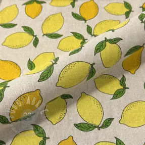 Decoration fabric Linenlook premium Sunny Lemon Fruit