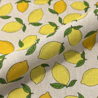 Decoration fabric Linenlook premium Sunny Lemon Fruit