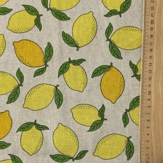 Decoration fabric Linenlook premium Sunny Lemon Fruit