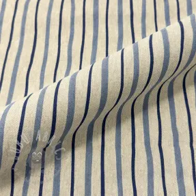 Decoration fabric Linenlook premium Wavy Art Stripe