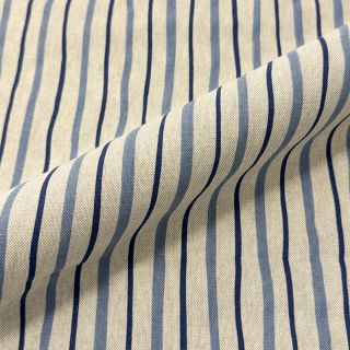 Decoration fabric Linenlook premium Wavy Art Stripe