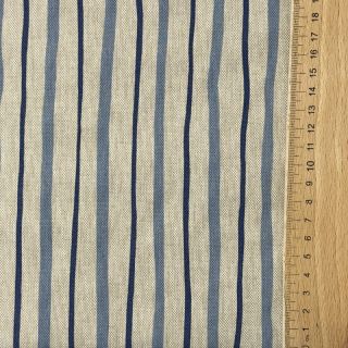 Decoration fabric Linenlook premium Wavy Art Stripe