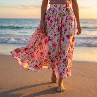 Viscose RADIANCE Flowers Conie pink digital print