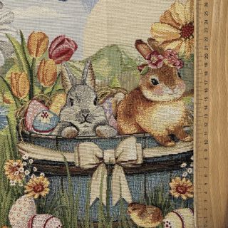 Decoration fabric GOBELIN PREMIUM Floral Easter Bunny PANEL