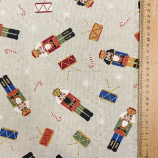 Decoration fabric Linenlook premium Nutcracker Candy Drum