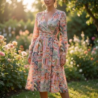 Viscose ECOVERO Abstract multi digital print