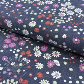 Cotton fabric JEANS Hearts