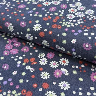 Cotton fabric JEANS Hearts