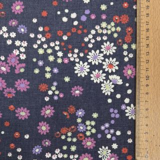 Cotton fabric JEANS Hearts