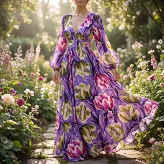 Viscose ECOVERO Flowers design A digital print