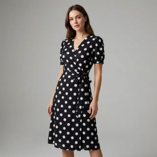 Viscose RADIANCE Polka BIG dot black