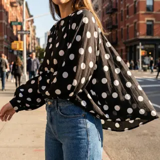 Viscose RADIANCE Polka BIG dot black