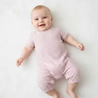 Double gauze/muslin YARN DYED Summer stripe rose