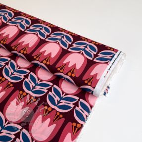 Viscose ECOVERO Flowers Celia burgundy