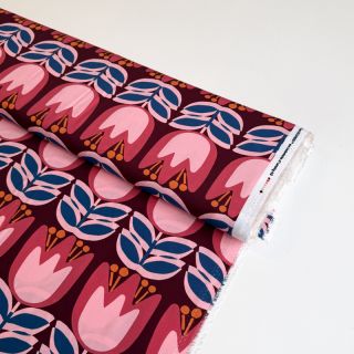 Viscose ECOVERO Flowers Celia burgundy